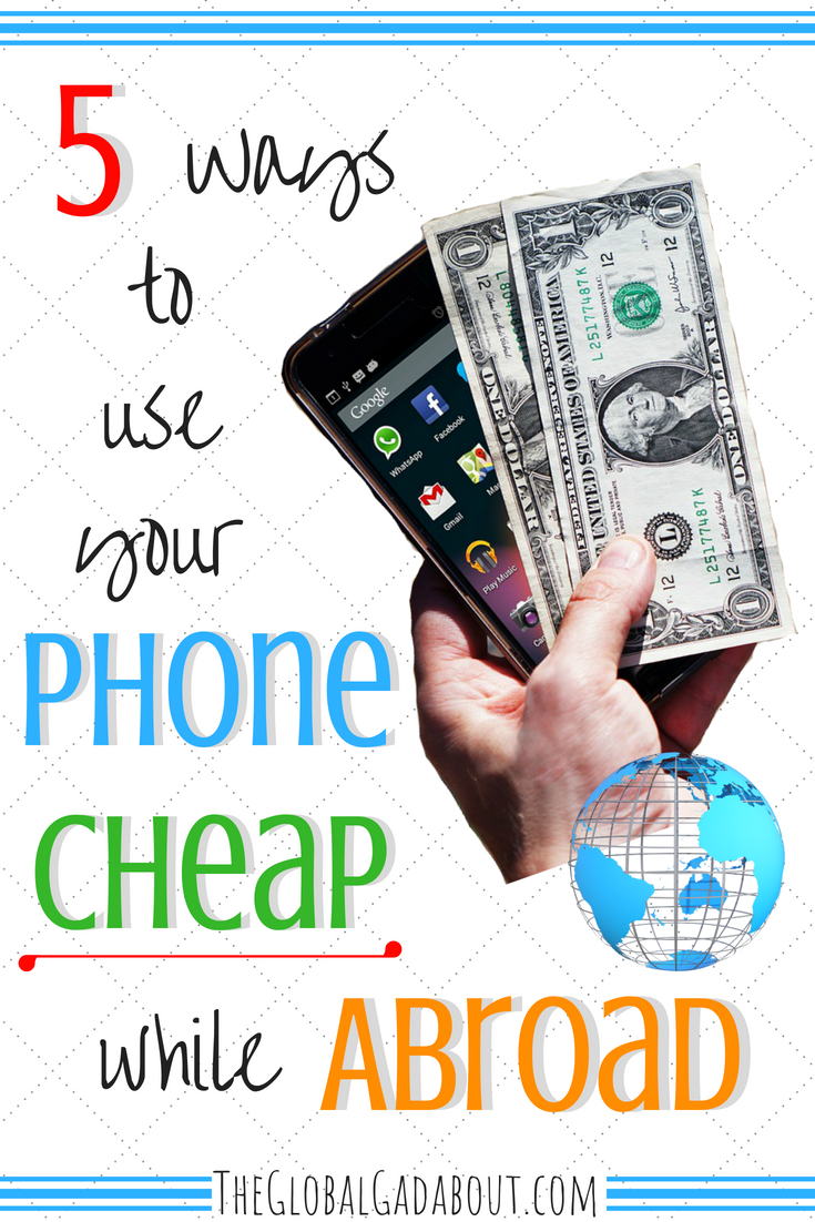 Don't pay huge daily fees to use your phone while you travel! Click through to learn about local SIM cards, free apps, and other ways to save on phone charges when abroad. #travel #phone #simcard #mobile #traveltips #budgettravel #theglobalgadabout #travelblog #travelblogger