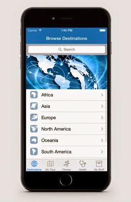 A smartphone showing a search function to "Browse Destinations".