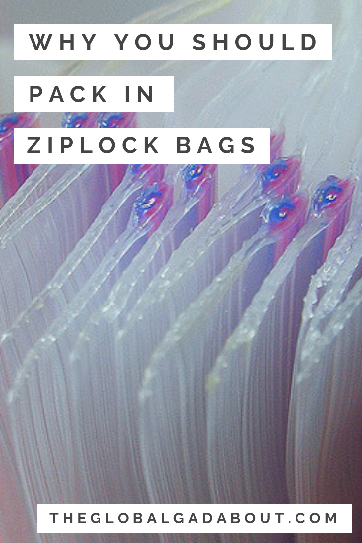 Packing in ziplock bags is a cheap and easy way to save space and stay organized. Click through to find out all about this cheap & easy packing tip! #theglobalgadabout #packingtips #compressionpacking #packinghacks 
