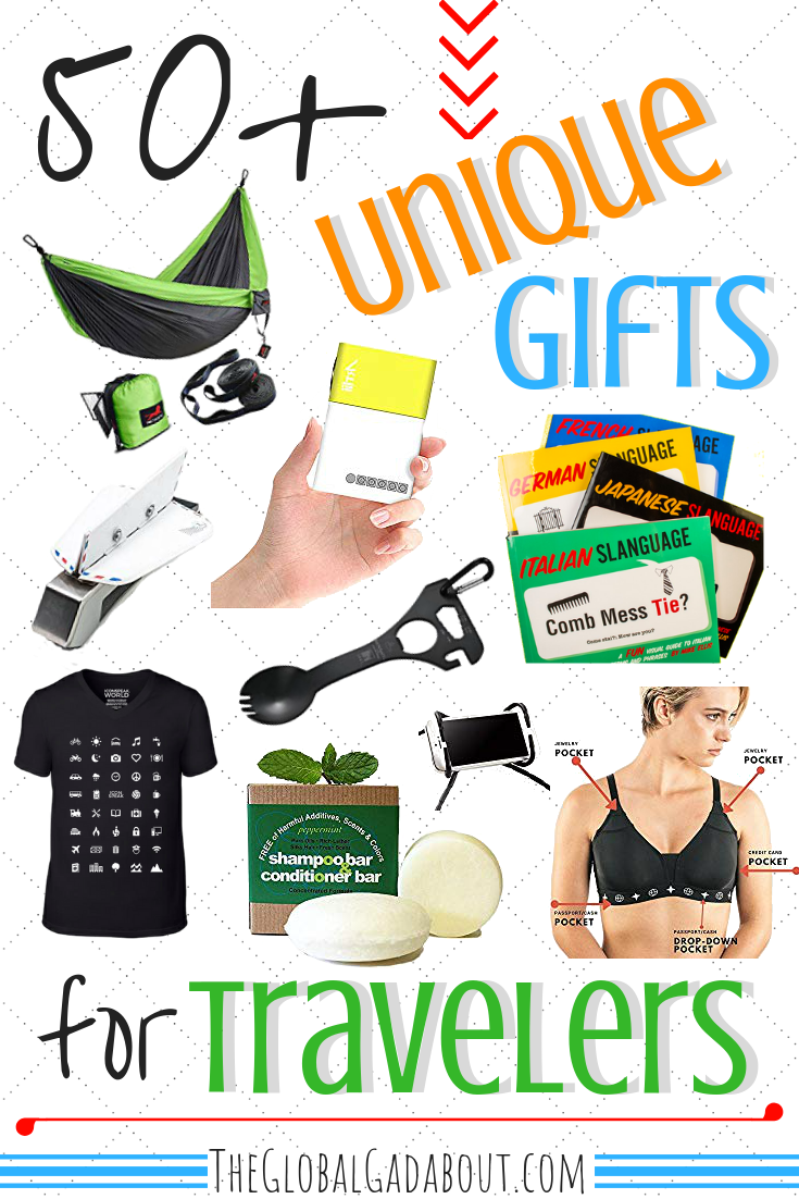 Looking for a unique gift idea travelers will love? Click through for 50+ fun and useful travel-related items you probably haven't thought of! #travelgifts #travelpresents #giftideas #presentideas #theglobalgadabout #travelgear #travelaccessories #budgetgiftideas #budgettravel #uniquegifts #unusualgifts
