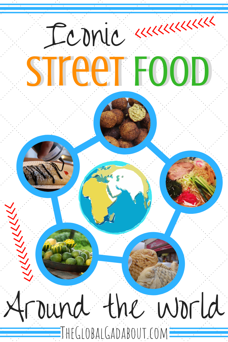 Click through to discover iconic and delicious street food around the world! What to eat on the street wherever you are traveling :-) #streetfood #foodie #foodietravel #budgettravel #theglobalgadabout #travelblog #travelblogger