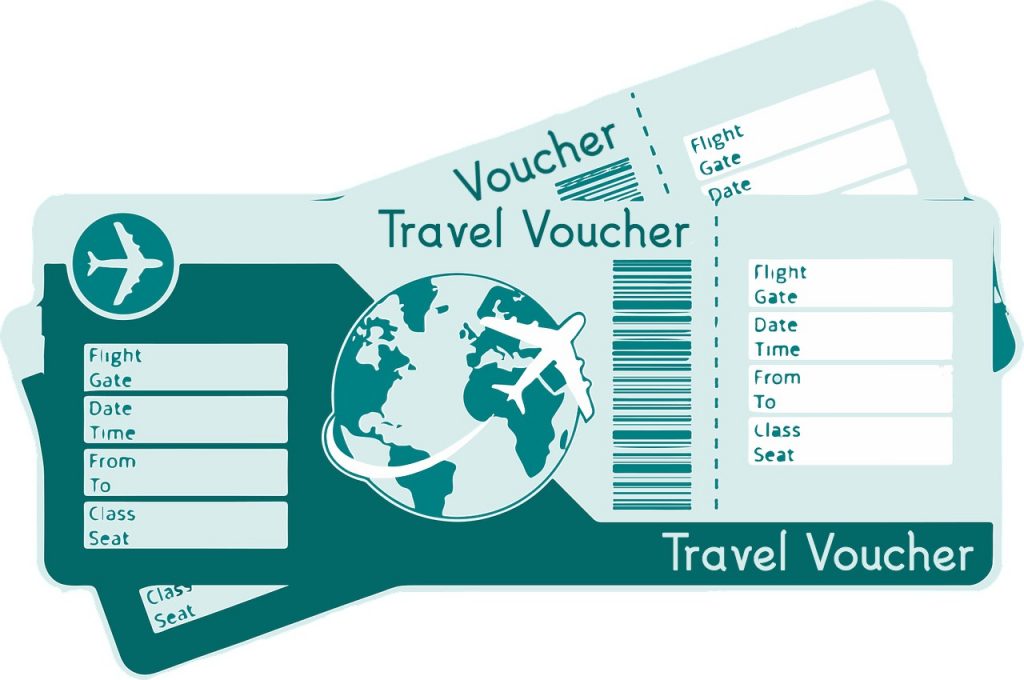 Two generic travel vouchers.